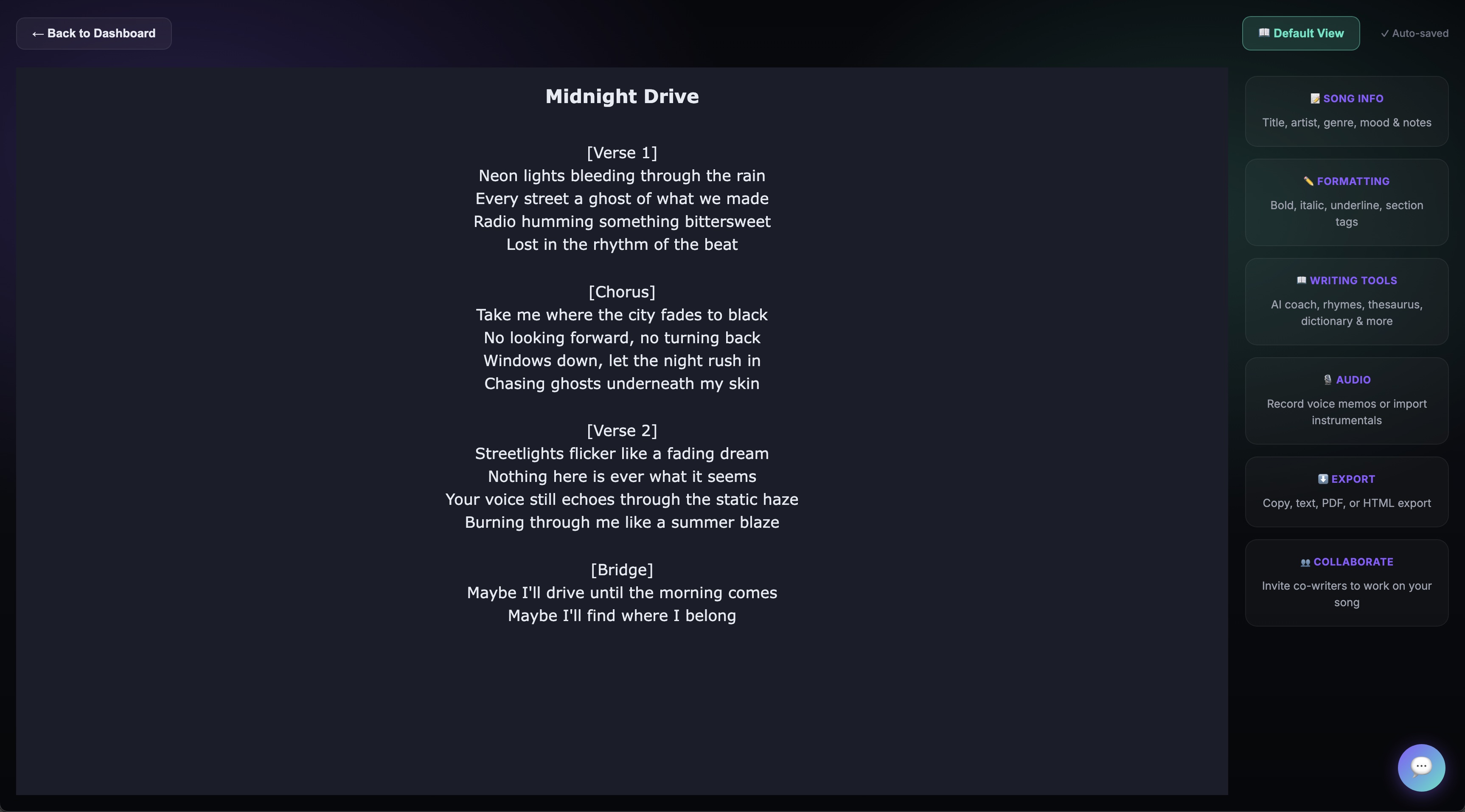 PenVox songwriting editor